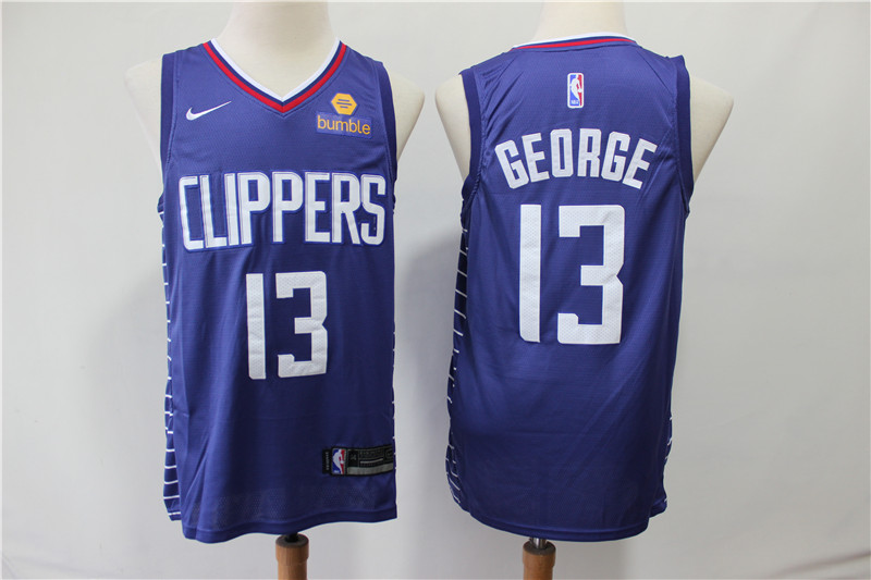 Men Los Angeles Clippers #13 George blue Game Nike NBA Jerseys